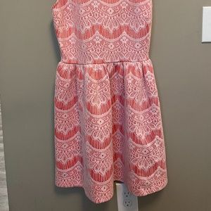 Coral/White Dress
